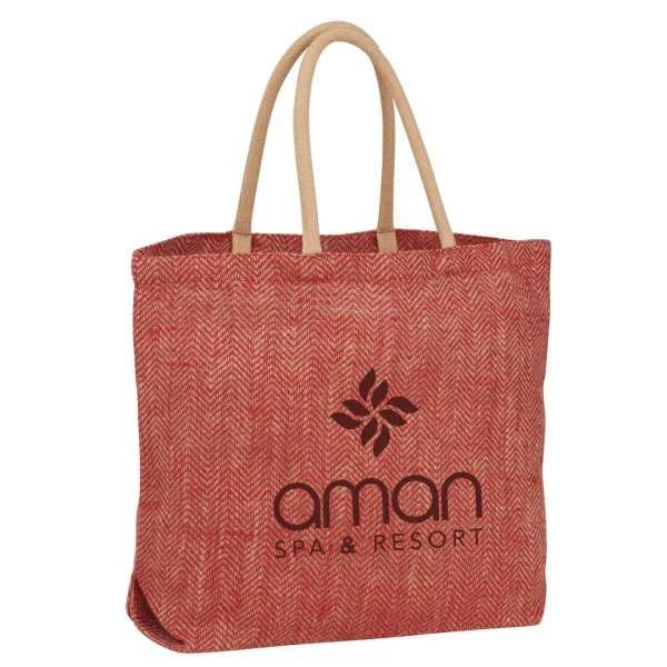 Herringbone Jute Tote