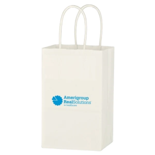 Kraft Paper White Shopping Bag - 5-1/4 x 8-1/4in