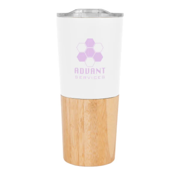 16 Oz. Marlow Stainless Steel Tumbler With Bamboo Base