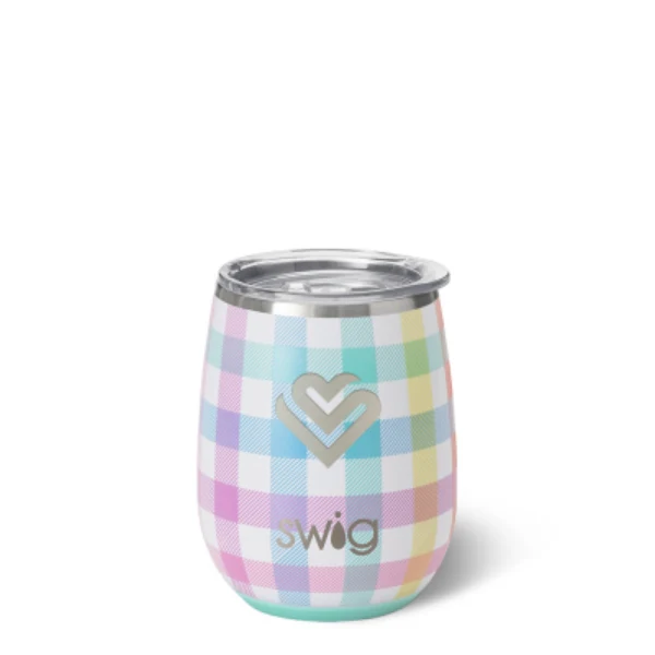 14 Oz. Swig Life™ Pretty In Plaid Stemless Wine Cup