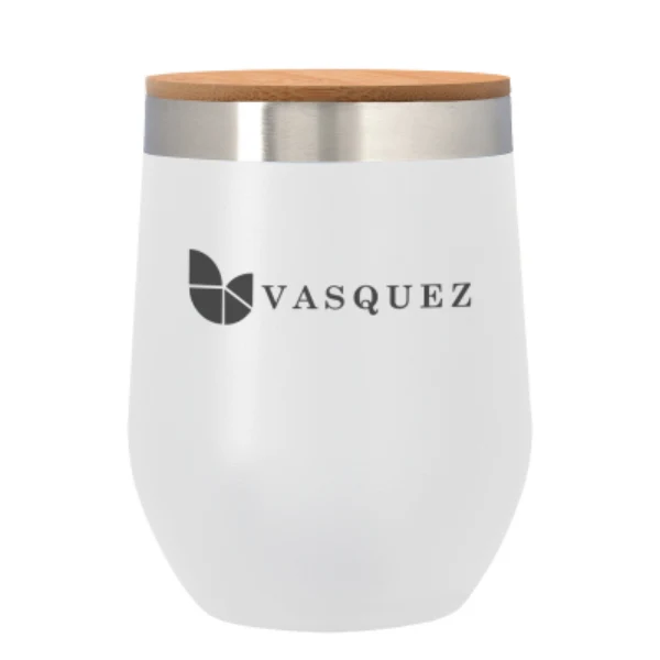 12 Oz. Vinay Stemless Wine Glass With Bamboo Lid