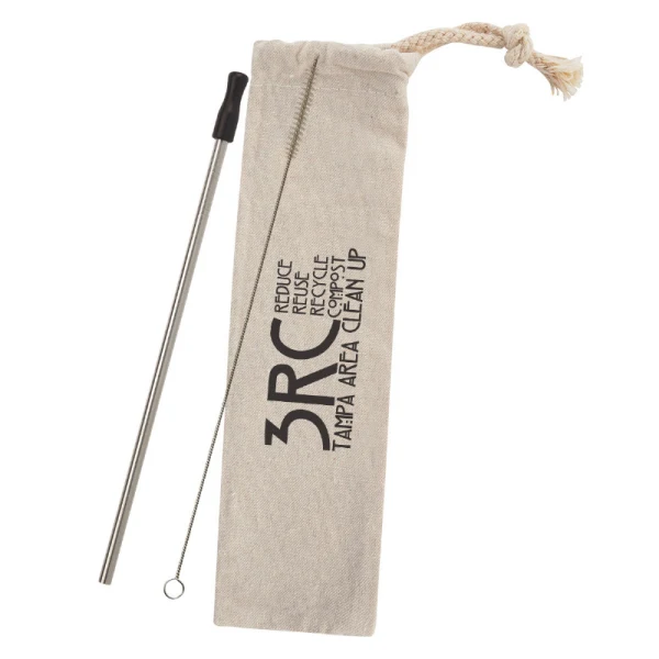 Stainless Straw Kit With Cotton Pouch