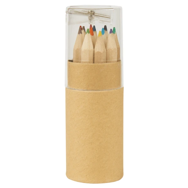 12-Piece Colored Pencil Set In Tube with Sharpener