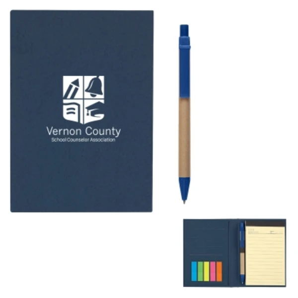 Meeting Mate Notebook with Pen and Sticky Flags
