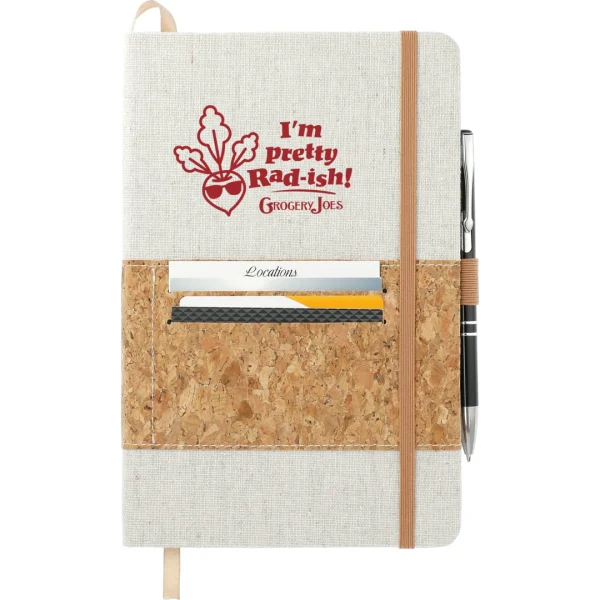 5.5'' x 8.5'' Recycled Cotton and Cork Bound Noteboo