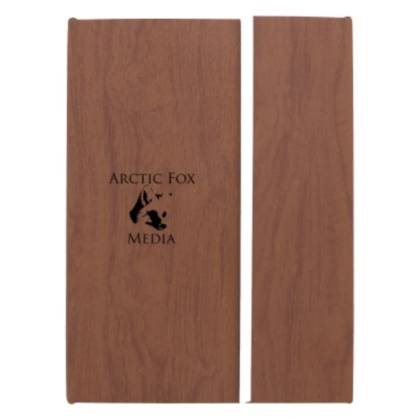 Woodgrain Padfolio with Sticky Notes and Flags