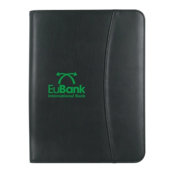 Leather Look Zippered Portfolio with Calculator