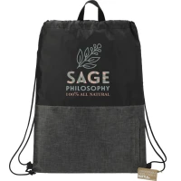 Ash Zippered Recycled Drawstring Bag found in Bags
