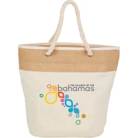 Jute Accent 12oz Cotton Canvas Rope Tote found in Bags