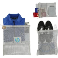 Recycled Cotton Mesh Cinch Pouch Set found in Bags