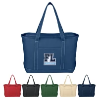 Large Cotton Canvas Yacht Tote Bag With Tackle Twill Patch found in Eco