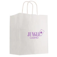 Kraft Paper White Shopping Bag - 13 x 17in found in Eco