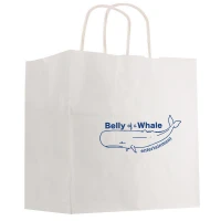 Kraft Paper White Shopping Bag - 13 x 13in found in Bags