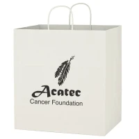 Kraft Paper White Shopping Bag - 14 x 15in found in Bags