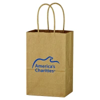 Kraft Paper Brown Shopping Bag - 5-1/4 x 8-1/4in found in Bags