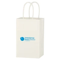 Kraft Paper White Shopping Bag - 5-1/4 x 8-1/4in found in Bags