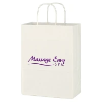 Kraft Paper White Shopping Bag - 10 x 13in found in Bags