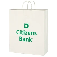 Kraft Paper White Shopping Bag - 16 x 19in found in Bags