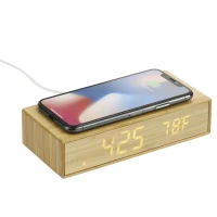 Bamboo Wireless Charging Desk Clock found in Technology