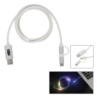 3-In-1 3 Ft. Disco Tech Light Up Charging Cable found in Technology