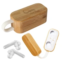 TWS Earbuds In Bamboo Charging Case found in Technology