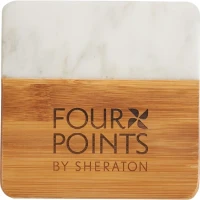 Marble and Bamboo Coaster Set found in Drinkware