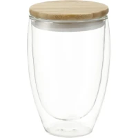 Easton Glass cup with FSC Bamboo lid 12oz found in Drinkware
