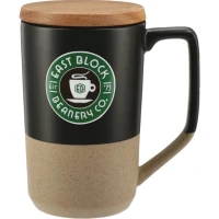 Tahoe Tea &  Coffee Ceramic Mug with Wood Lid 16oz