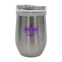 8 Oz. Glass And Stainless Steel Wine Tumbler found in Drinkware