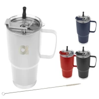 30 Oz. Lisbon Stainless Steel Tumbler With Straw found in Drinkware