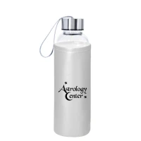 18 Oz. Aqua Pure Glass Bottle With Metallic Sleeve found in Eco