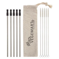 5-Pack Stainless Straw Kit with Cotton Pouch found in Drinkware