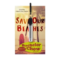 Greeting Card With Collapsible Stainless Steel Straw Kit found in Drinkware