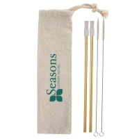 2- Pack Park Avenue Stainless Straw Kit with Cotton Pouch found in Drinkware