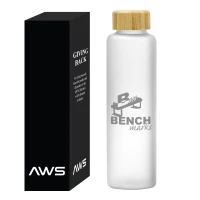 20 Oz. AWS Belle Glass Bottle With Bamboo Lid found in Drinkware
