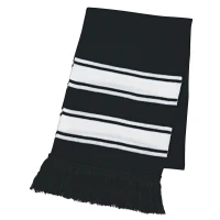 Two-Tone Knit Scarf With Fringe found in Apparel