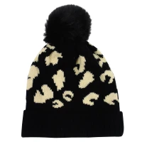 Leopard Print Pom Beanie found in Apparel