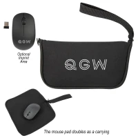 Wireless Mouse with Mousepad Carrying Case found in Technology