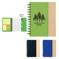 Spiral Notebook with Sticky Notes and Flags found in Office