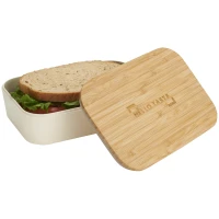 Bamboo Fiber Lunch Box with Cutting Board Lid found in Home & Garden